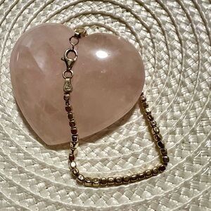 Vintage LIRM GF .925 Silver Square Beaded Italy Bracelet